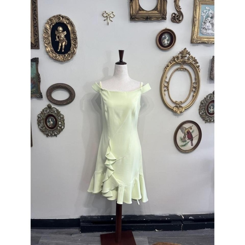 NWT Alberto Makali Off-the-Shoulder Asymmetric Ruffle Hem Dress 2